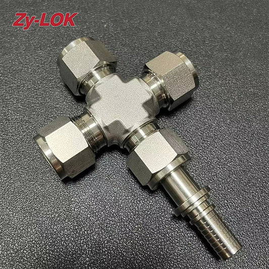 ZHENYI UNION CROSS Stainless steel ferrule joint four-way joint