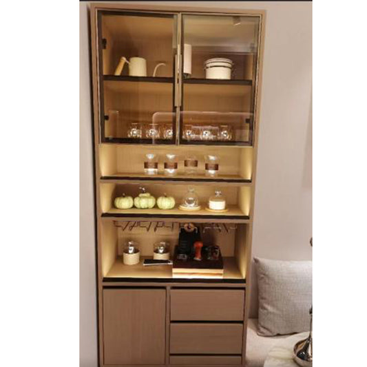 FANGRONG Nordic wine cabinet High quality and environmentally friendly multi-layer wooden veneer 1000*420*2000 Simple Modern Living Room Wine Cabinet Restaurant Side Cabinet
