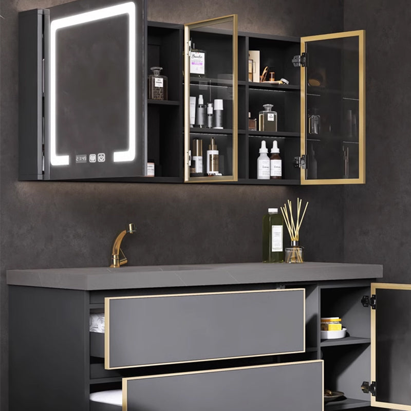 CHUNSONG Intelligent mirror cabinet combination set Ceramic integrated basin, bathroom cabinet, makeup mirror cabinet, bathroom sink, washbasin combination