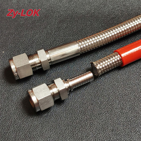 ZHENYI Compression tube end PTFE HOSE Stainless steel industrial corrugated pipe Industrial stainless steel metal corrugated pipe hose