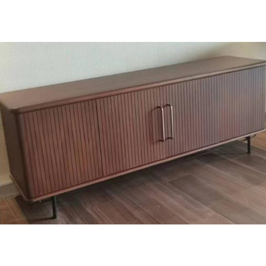 FANGRONG TV cabinet High quality and environmentally friendly multi-layer board Solid wood walnut edging 1600*450*600 TV cabinet storage and storage cabinet integrated Nordic advanced minimalist TV cabinet