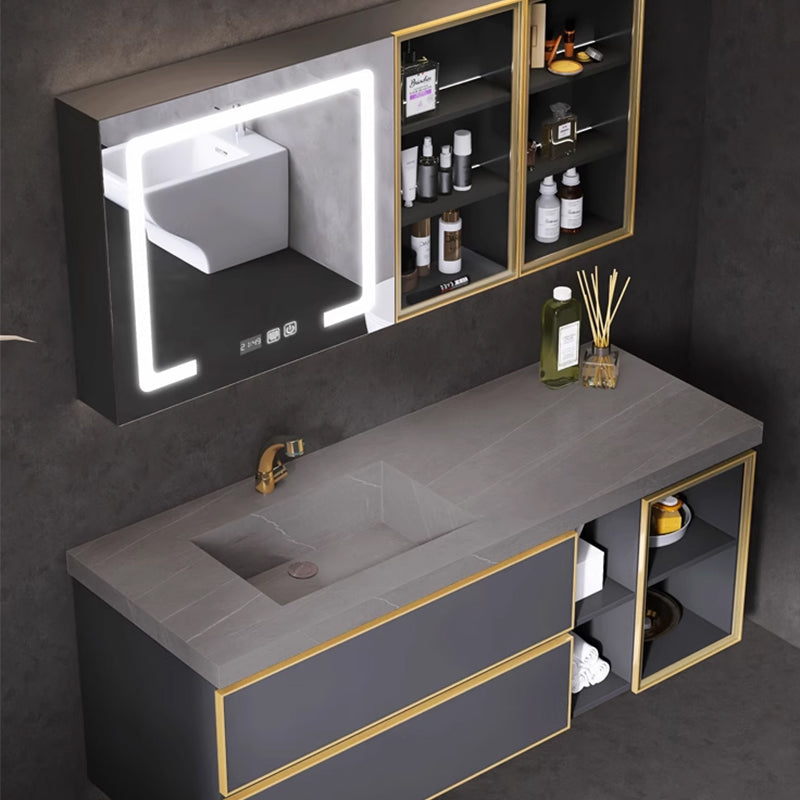 CHUNSONG Intelligent mirror cabinet combination set Ceramic integrated basin, bathroom cabinet, makeup mirror cabinet, bathroom sink, washbasin combination