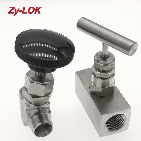 ZHENYI BALL VALVE Stainless steel right angle needle valve outer thread needle valve right angle inner and outer thread needle valve
