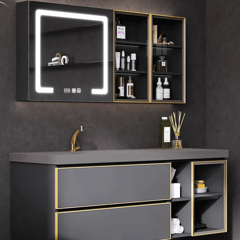 CHUNSONG Intelligent mirror cabinet combination set Ceramic integrated basin, bathroom cabinet, makeup mirror cabinet, bathroom sink, washbasin combination
