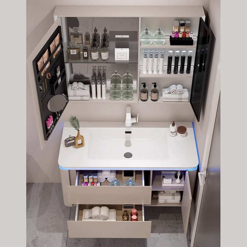 CHUNSONG Second generation makeup storage mirror cabinet with double-sided mirrors Minimalist Modern High Beauty Bathroom Cabinet