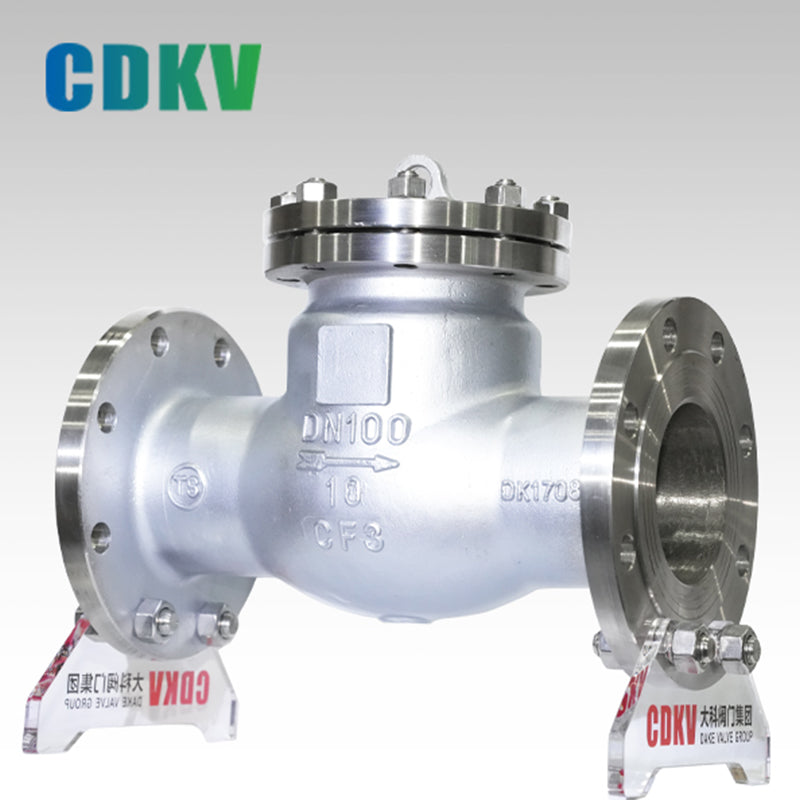 DAKE H44W-16P swing check valve Stainless steel open flange check valve, flap flange connecting valve