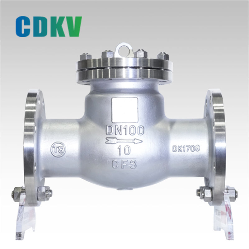 DAKE H44W-16P swing check valve Stainless steel open flange check valve, flap flange connecting valve