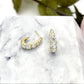 ZHONGTAI Sweet and little fresh earrings 19.5mmx5.5mm Full diamond earrings, niche high-end feel earrings